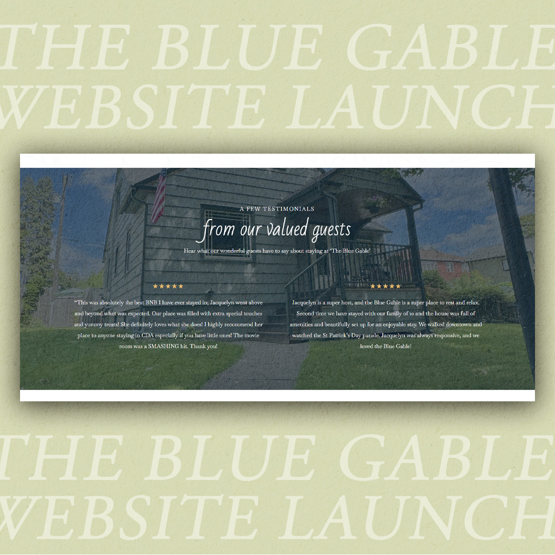 Works (testimonials)the blue gable website launch