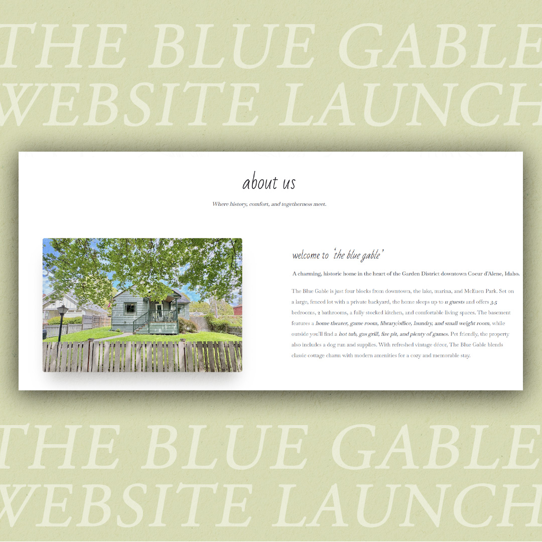 Works (about us)the blue gable website launch